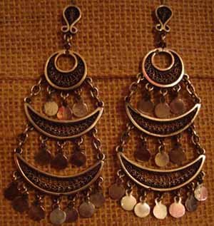 silver filigree chandelier earring